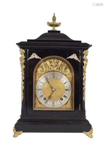 19TH-CENTURY EBONY AND ORMOLU CASED BRACKET CLOCK