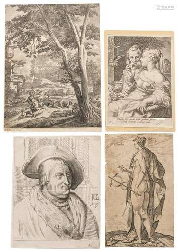 Ensemble de 4 gravures XVIIe-XVIIIe