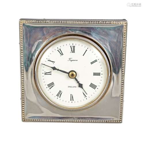 SILVER CASED TRAVELLING CLOCK