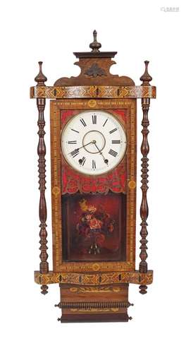 19TH-CENTURY ANGLO-AMERICAN 8 DAY WALL CLOCK