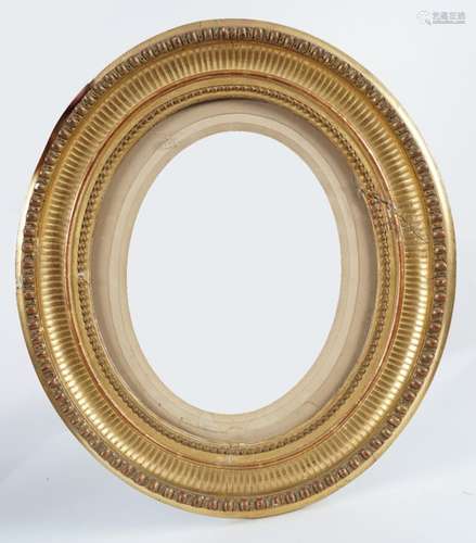 PAIR OF OVAL GILT FRAMED MIRRORS