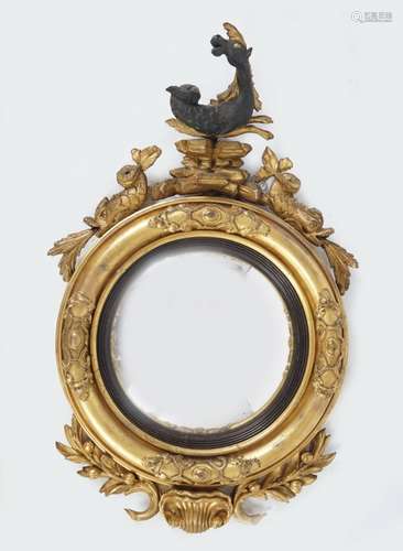 REGENCY PERIOD GILT FRAME CONVEX MIRROR