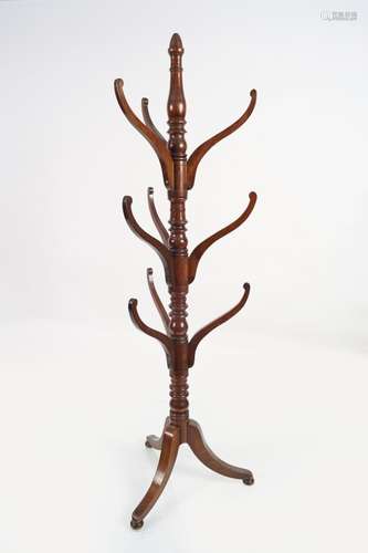 REGENCY MAHOGANY HAT AND COAT TREE