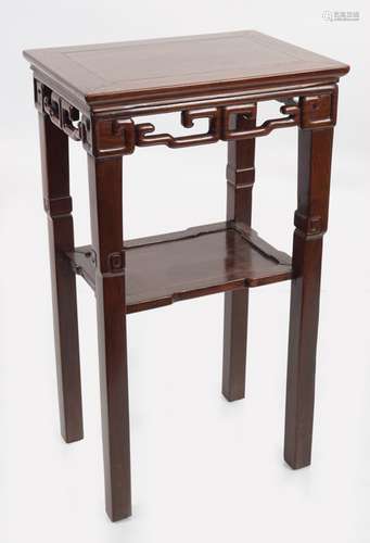 CHINESE QING TWO-TIER HARDWOOD PEDESTAL