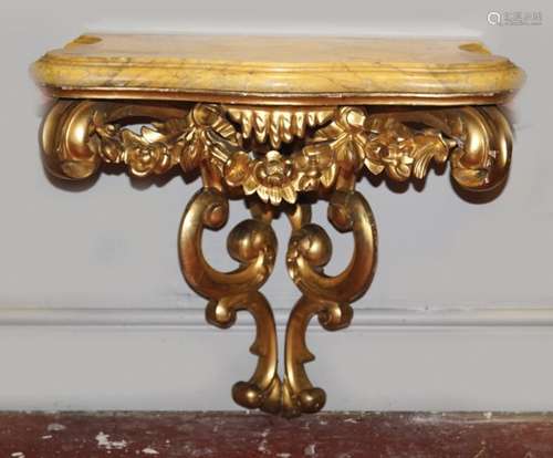 18TH-CENTURY CARVED GILTWOOD CONSOLE TABLE