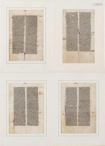 4 pages de la Biblia Latina, Nord de la France c. 1300