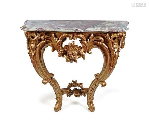 18TH-CENTURY CARVED GILTWOOD CONSOLE TABLE