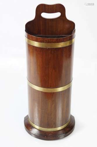 19TH-CENTURY MAHOGANY AND BRASS BOUND STICK STAND