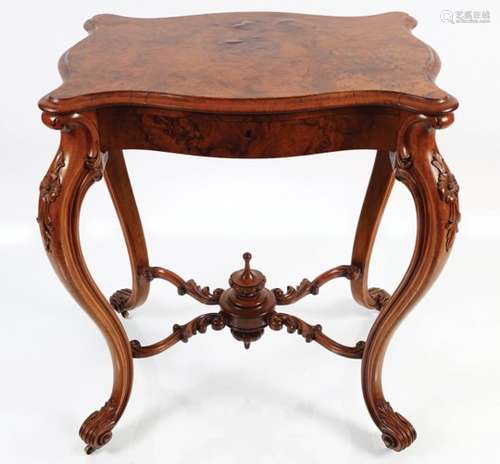 19TH-CENTURY BURR WALNUT CENTRE TABLE