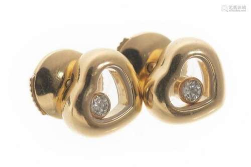 Chopard, boucles d'oreilles Happy Diamonds en or jaune