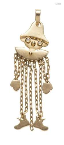 Bucherer, pendentif en or jaune .750 en forme de pantin