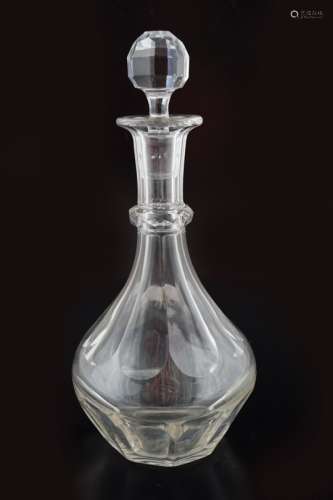 19TH-CENTURY CRYSTAL DECANTER AND STOPPER