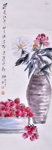 唐雲 瓶花圖