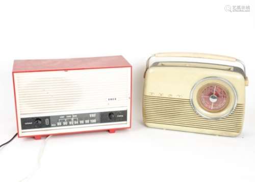 1960s Bush and EKCO Radios, a Bush Type TR 82C portable radio in plastic case with carry handle,
