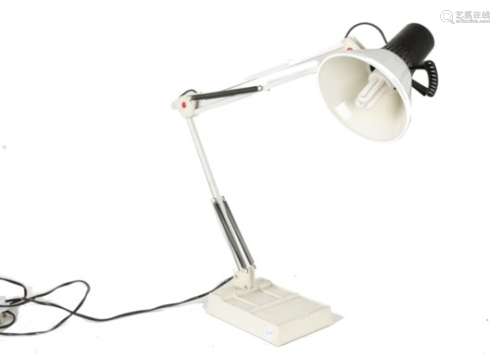 Vintage Angle Poise Lamp, a white painted angle poise lamp with rectangular weighted base (working