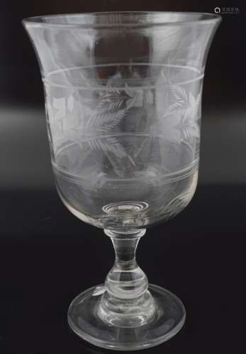 19TH-CENTURY ENGRAVED GLASS CELERY VASE