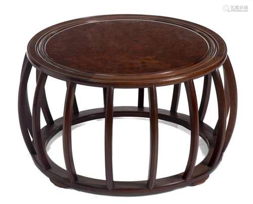 Table basse de forme tambour en Huang Huali 黃