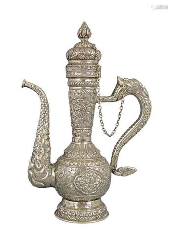 TIBETAN SILVER DRAGON WINE EWER