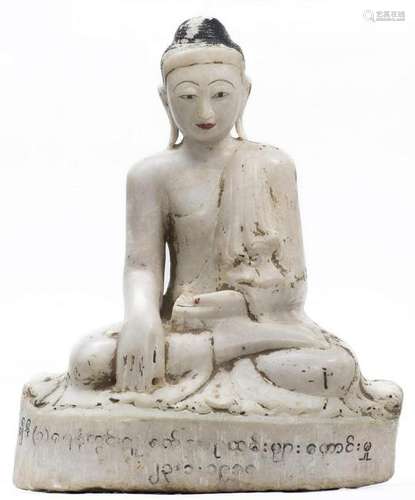 Bouddha birman en albâtre, XVIIIe.