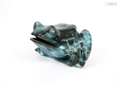 David Sharp (1932-) for Rye Pottery frog, in the form of a money box with stopper present,