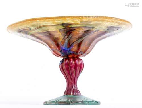 Jean-Claude Novaro (1943-2014), coupe sur pied en verre