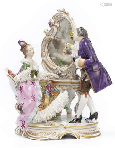 Groupe en porcelaine polychrome de Volkstedt