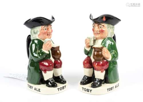 A pair of Royal Doulton Toby Ale Jugs, produced in 1934 for Charrington Ales as a point of