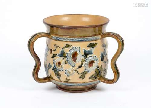 Mark V Marshall Doulton Lambeth designer (1879 -1912) tyg, with brilliant raised decoration of