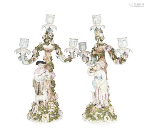 PAIR OF 19TH-CENTURY SITZENDORF CANDELABRAS