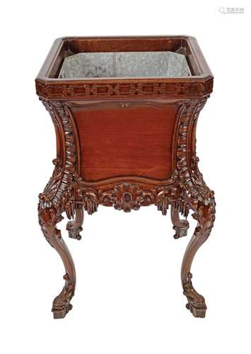 19TH-CENTURY MAHOGANY CHIPPENDALE JARDINIERE