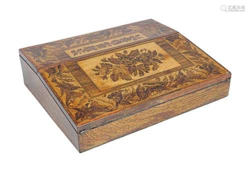 19TH-CENTURY TUNBRIDGE MARQUETRY WRITING SLOPE