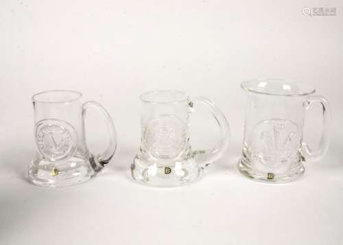 A collection of Dartington commemorative glassware, including a 1979 'Derby Bicentenary' tankard,