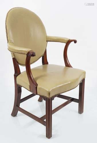 18TH-CENTURY MAHOGANY LIBRARY CHAIR, CIRCA 1790