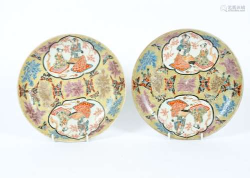 A pair of Daoguang reign mark dishes, thought to be of the period 1821-1950, decorated in