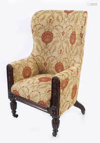 WILLIAM IV MAHOGANY LIBRARY CHAIR