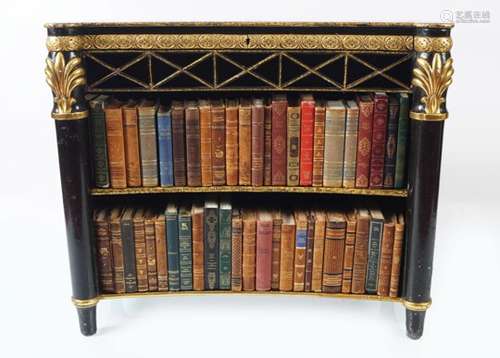 REGENCY PERIOD EBONY AND PARCEL GILT BOOKCASE