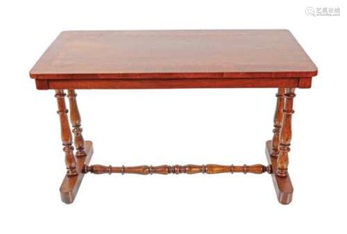 VICTORIAN MAHOGANY AND CROSSBANDED LIBRARY TABLE