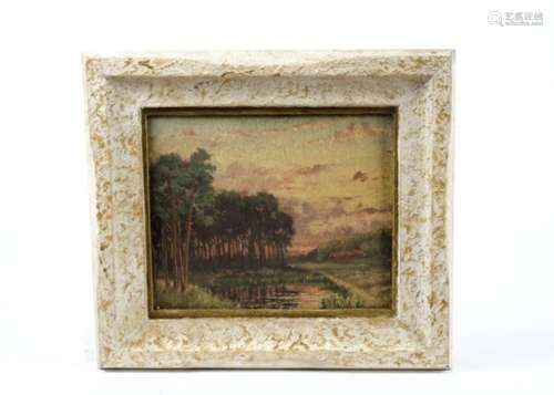 An impressionistic oil on board scene, possibly of Scandinavian origin, together with a