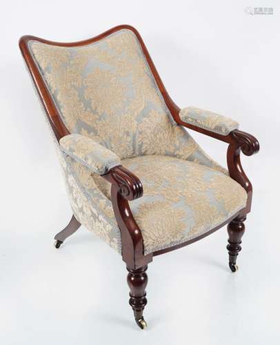 REGENCY PERIOD MAHOGANY LIBRARY CHAIR