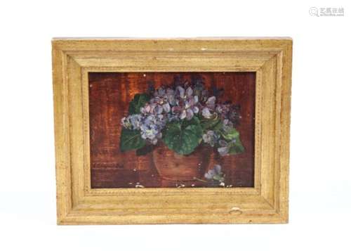 Clarence Ball (1858 - 1915) oil on board, Pot of Flowers', signed 'L. Clarence. Ball.' (upper and