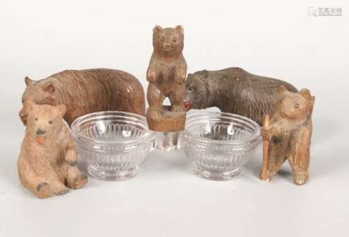 GROUP OF FIVE 19TH-CENTURY BLACK FOREST BEARS