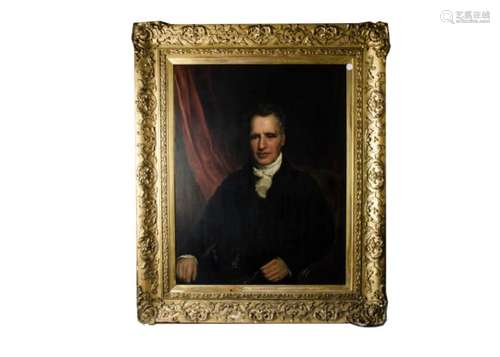 19th Century British School oil on canvas, Portrait of a seated gentleman', unsigned, the frame