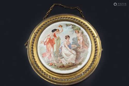 19TH-CENTURY PENDANT PORCELAIN PLAQUE