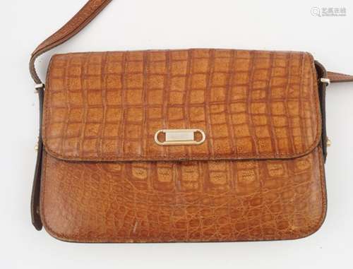 DESIGNER VINTAGE CROCODILE HANDBAG