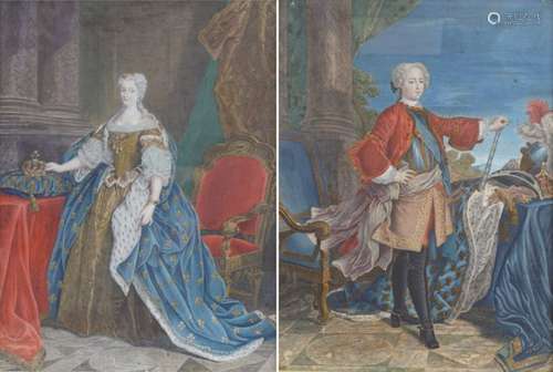 PAIR OF 18TH-CENTURY COLOURED ENGRAVINGS