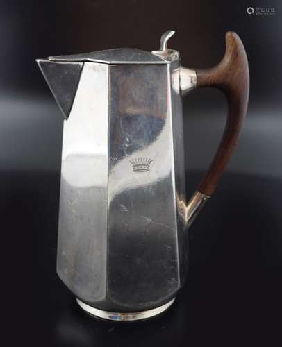 CRESTED SILVER PLATED COFFEE POT