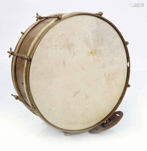 19TH-CENTURY BRASS KETTLE DRUM