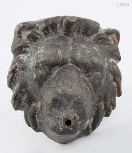 18TH-CENTURY LEAD LION MASK FOUNTAIN HEAD