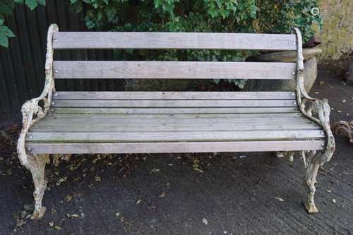 19TH-CENTURY CAST IRON GARDEN SEAT