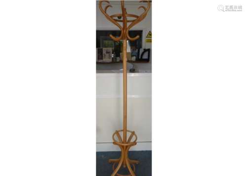 A contemporary beech Bentwood hat stand, height 94 cm